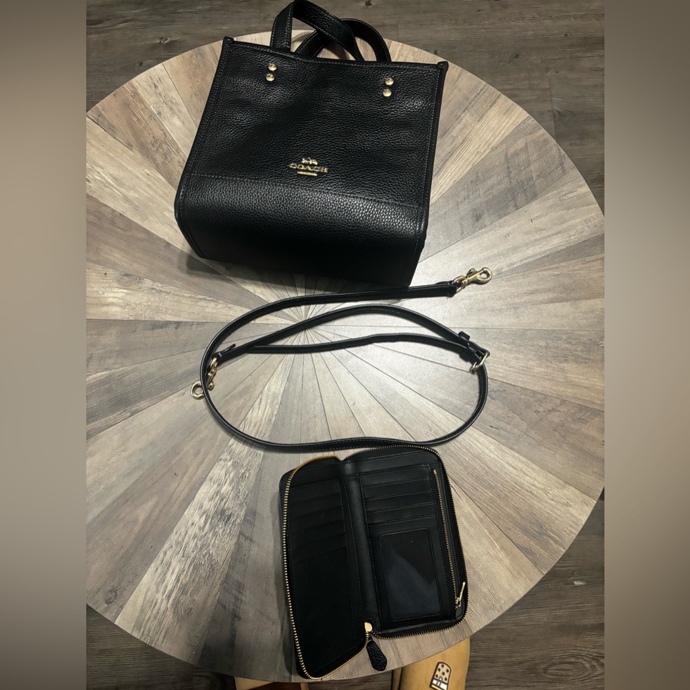 Coach crossbody satchel purse with wallet